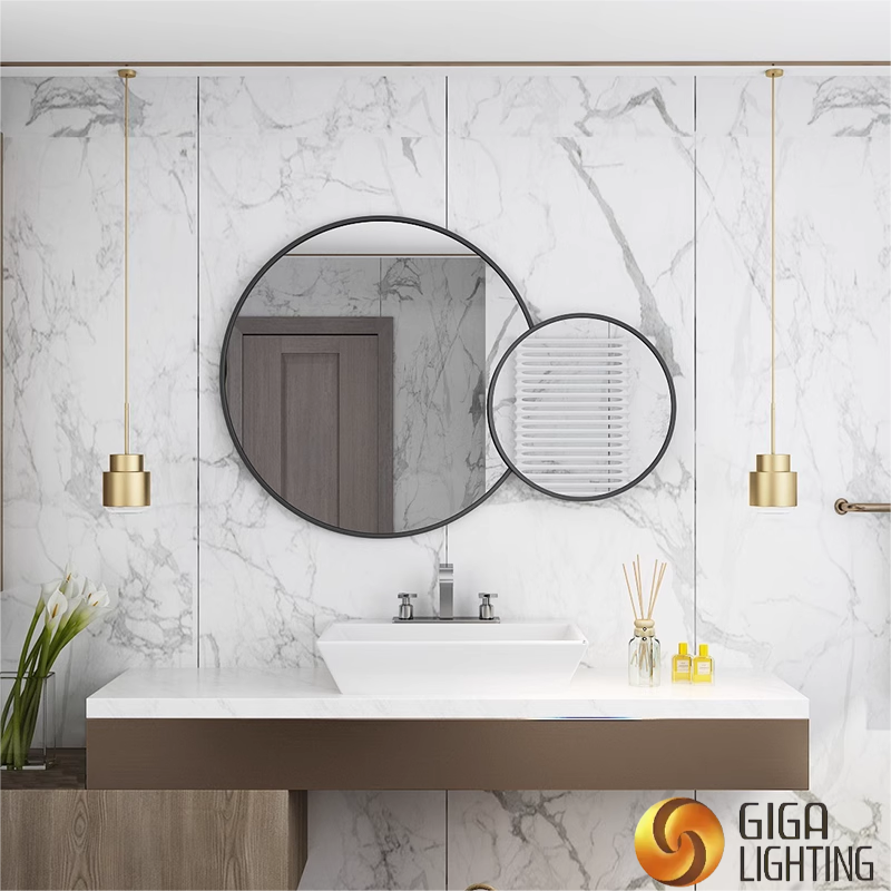 VDE Espejo Redondo Doble Decorativo Creativo para Baño con Luces LED Anti-Rana 3CCT