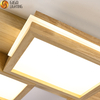 Lámpara de techo de madera LED cuadrada decorativa contemporánea