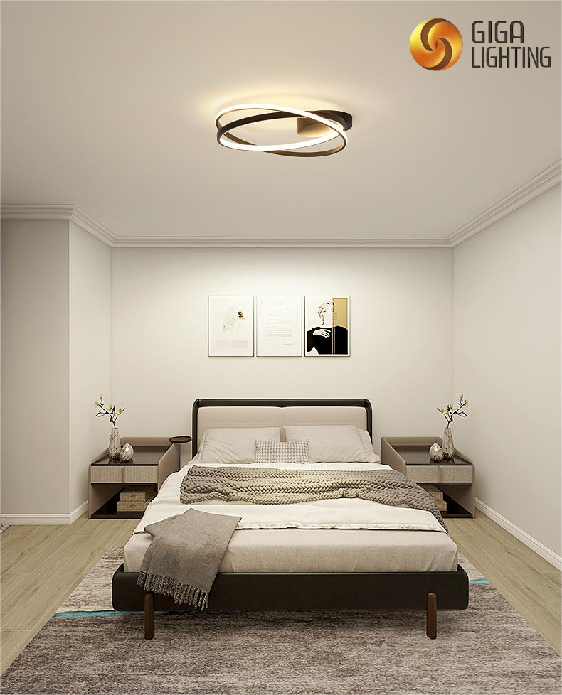 Anillo de luz geométrico minimalista para comedor, farol Led, lámparas de techo para sala de estar, dormitorio, estudio, creativo, moderno y sencillo