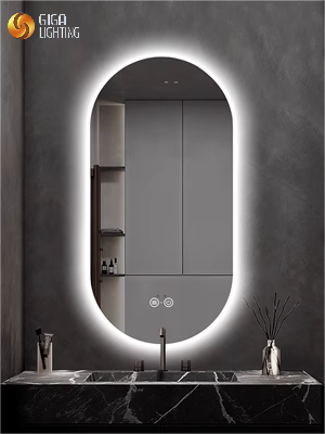 Espejo de baño de lujo con luz inteligente IP44, con luces Led, espejo de baño montado en la pared, espejo de baño