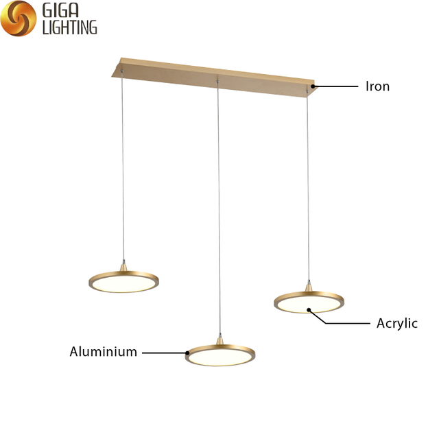 Luz colgante regulable de iluminación comercial LED ultrafina