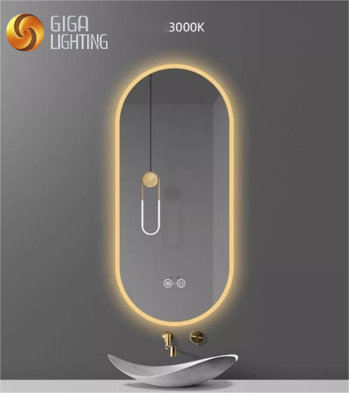 Espejo de baño de lujo con luz inteligente IP44, con luces Led, espejo de baño montado en la pared, espejo de baño