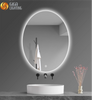 ETL Baño Pantalla Táctil Inteligente Espejo Luminoso Sin Marco Oval Led Espejo Impermeable Espejo Antiniebla Baño Montado En La Pared Espejo De Maquillaje Colgante