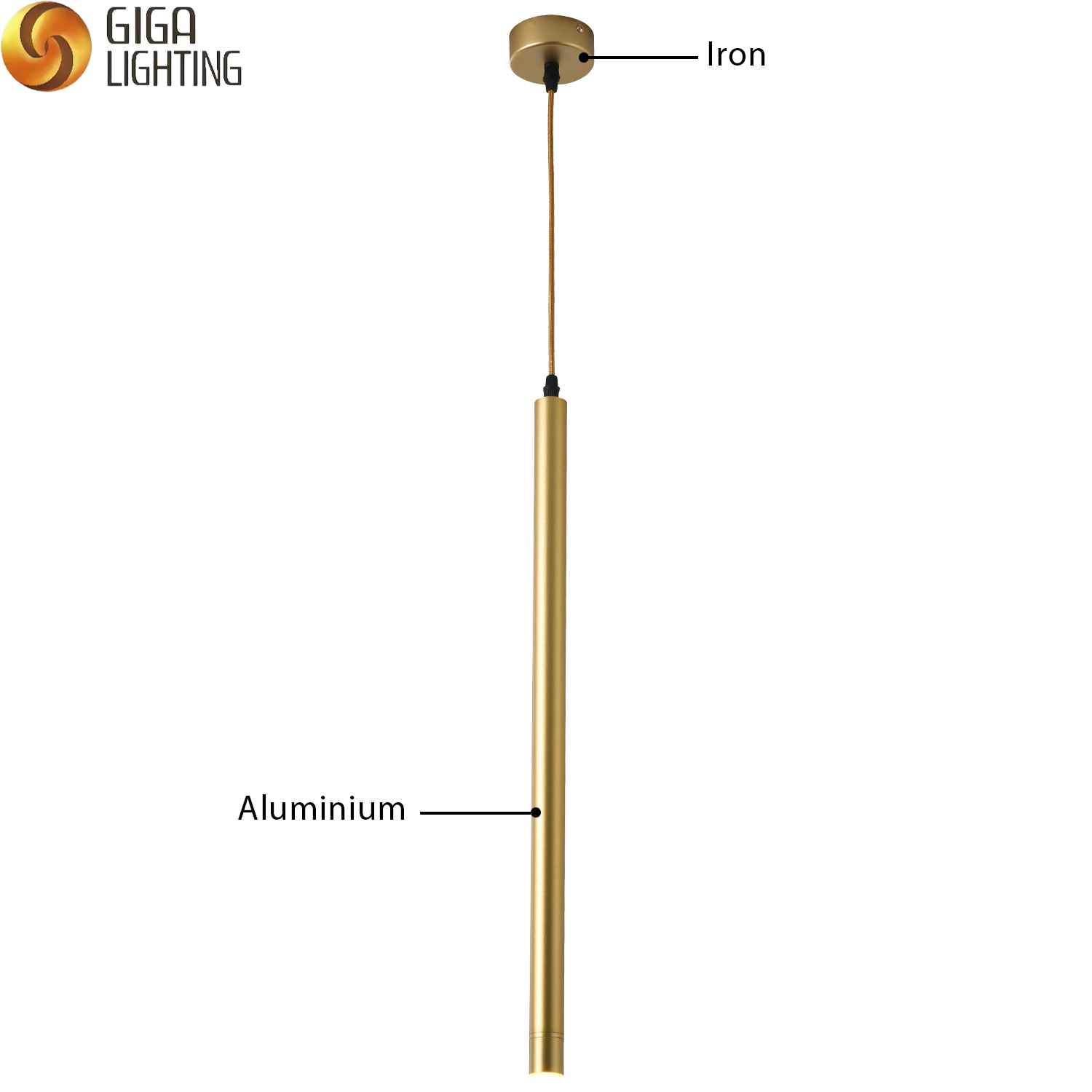 Accesorios de iluminación pendientes del tubo de la lámpara LED de aluminio nórdico del VDE 85-265V 10W