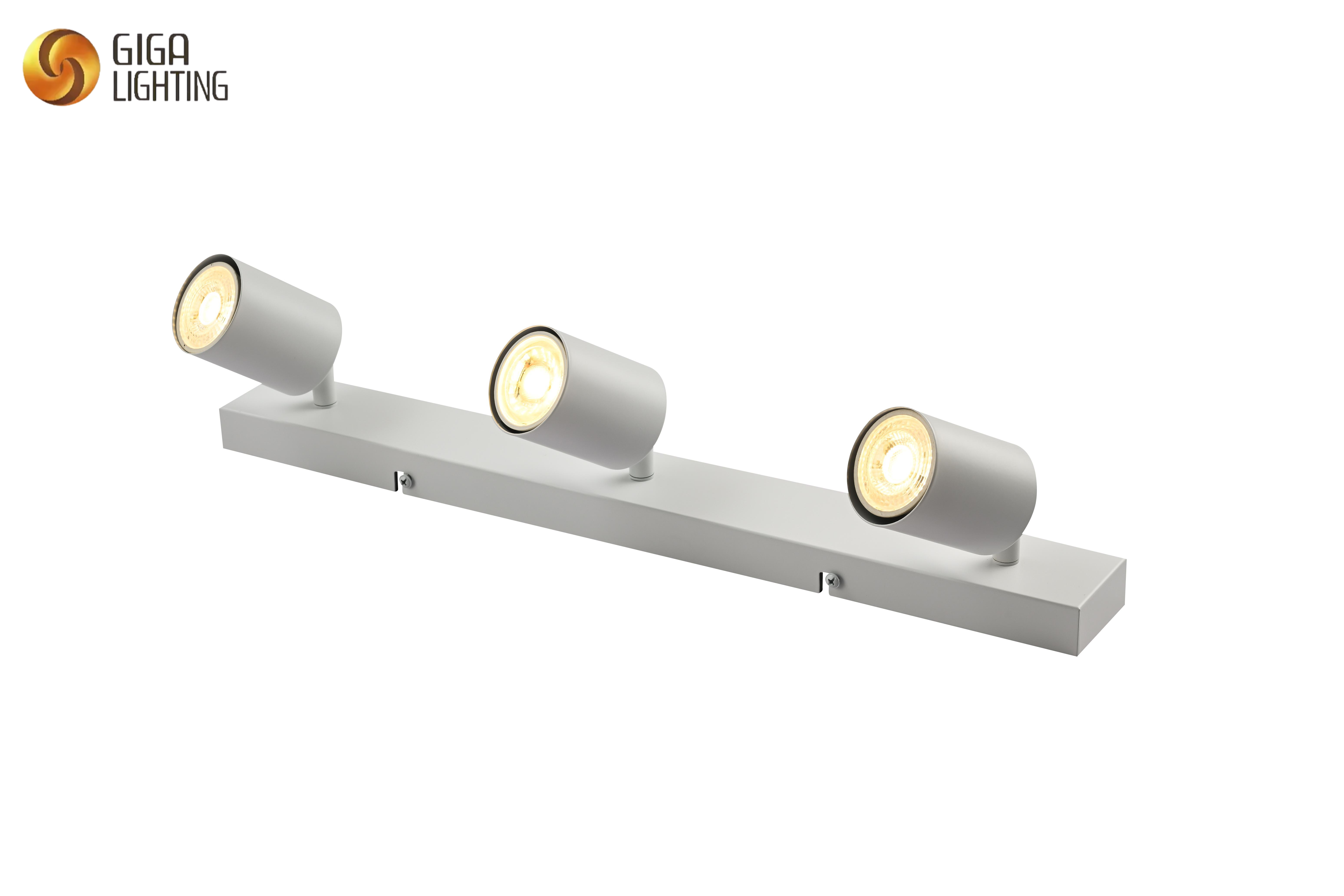 CE 3 Vías GU10 6W Lámpara de Techo, Foco de Techo Foco de Techo Lámpara Giratoria Bases de Luz Ángulo Ajustable para Cocina Dormitorio Sala de Estar y Sala de Exposición Edificio de Oficinas en Casa